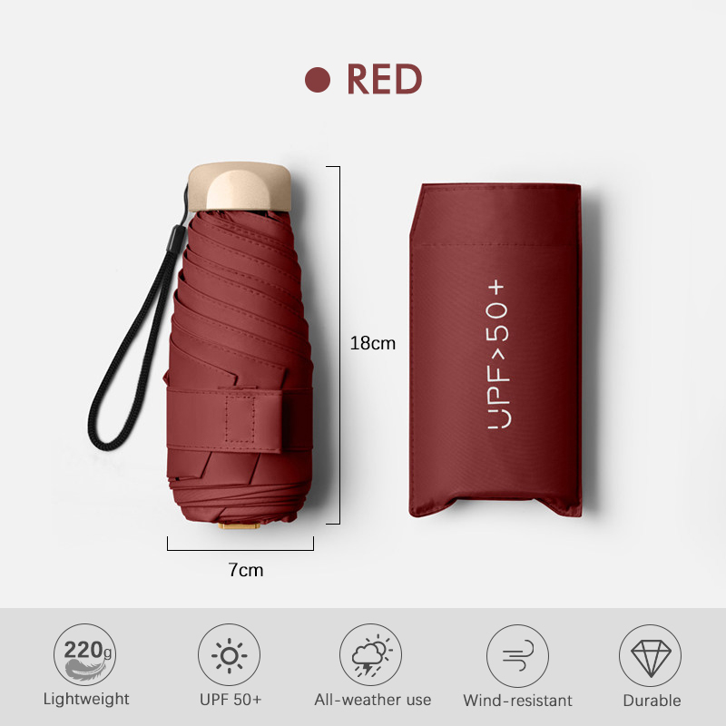 Ultra-Light Mini Umbrella Parasol Folding UV Protection Sun Umbrella Easy Storage Sunshade