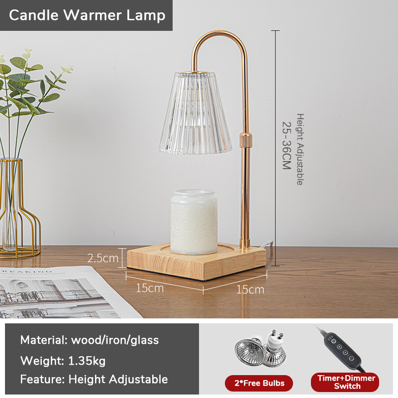 Candle Warmer Lamp Green with Timer Dimmer, Electric Candle Lamp Light Warmer Wax Heater With 2 Bulbs, Mom Christmas Birthday Gifts For Her Women, House Warming Gifts New Home
