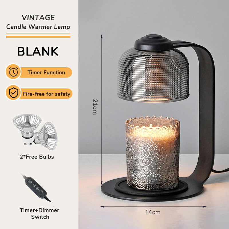 Candle Warmer Lamp Green with Timer Dimmer, Electric Candle Lamp Light Warmer Wax Heater With 2 Bulbs, Mom Christmas Birthday Gifts For Her Women, House Warming Gifts New Home