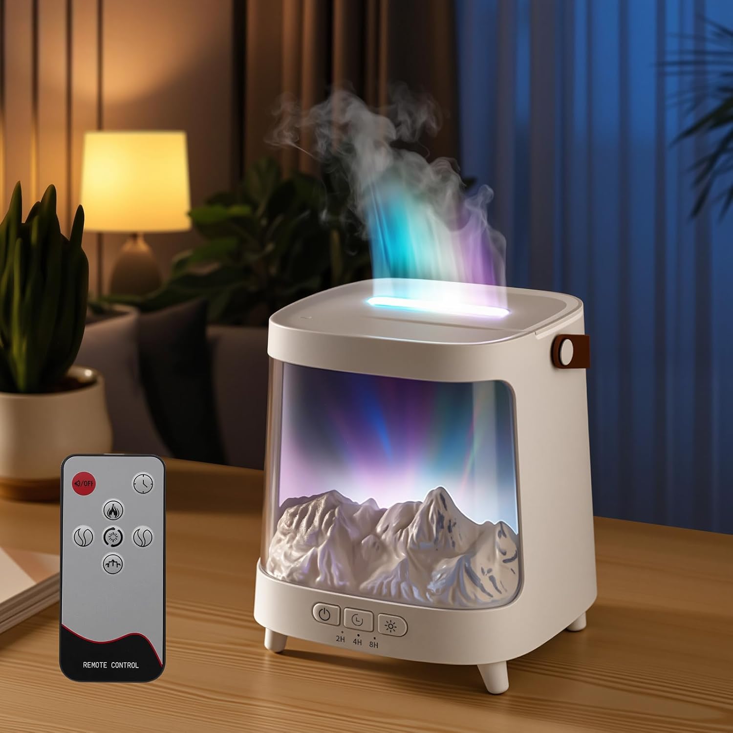 Aroma Diffuser With 7 Color Light Humidifier With Remote Control Essential Oils For Home Office