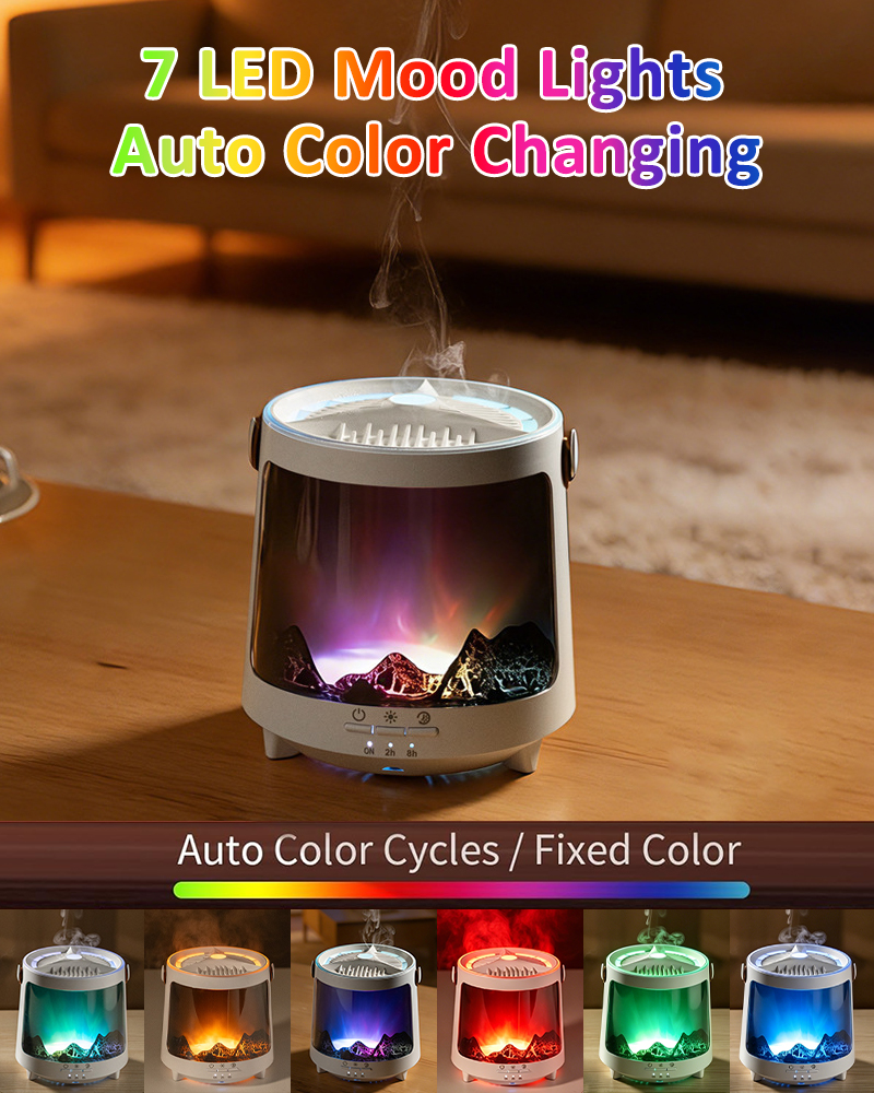 Aroma Diffuser With 7 Color Light Humidifier With Remote Control Essential Oils For Home Office