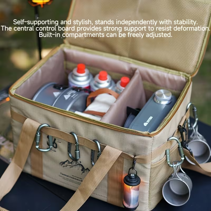36L Waterproof Oxford Camping Storage Bag Built-in Cutting Board Shoulder Strap For Car Outdoor Use