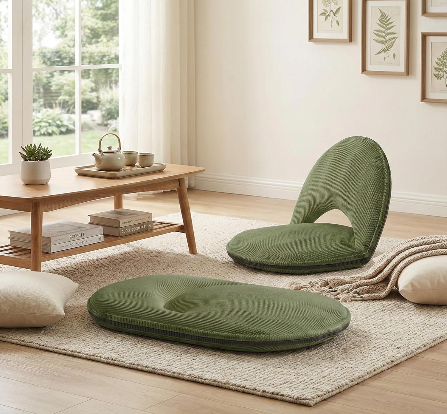 Lazy Sofa Tatami Chair High-Quality Comfortable Lazy Sofa Armchair 5-Level Adjustable with Cushion
