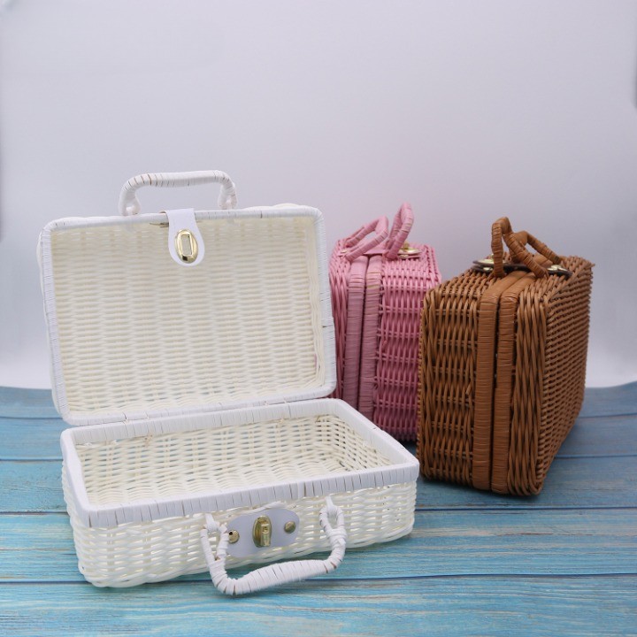 Gift Boxes For Presents With Lids Rattan Storage Box For Birthday Gift Packaging Pinic Storage