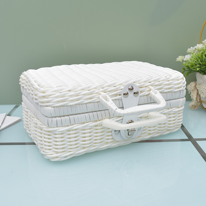 Gift Boxes For Presents With Lids Rattan Storage Box For Birthday Gift Packaging Pinic Storage