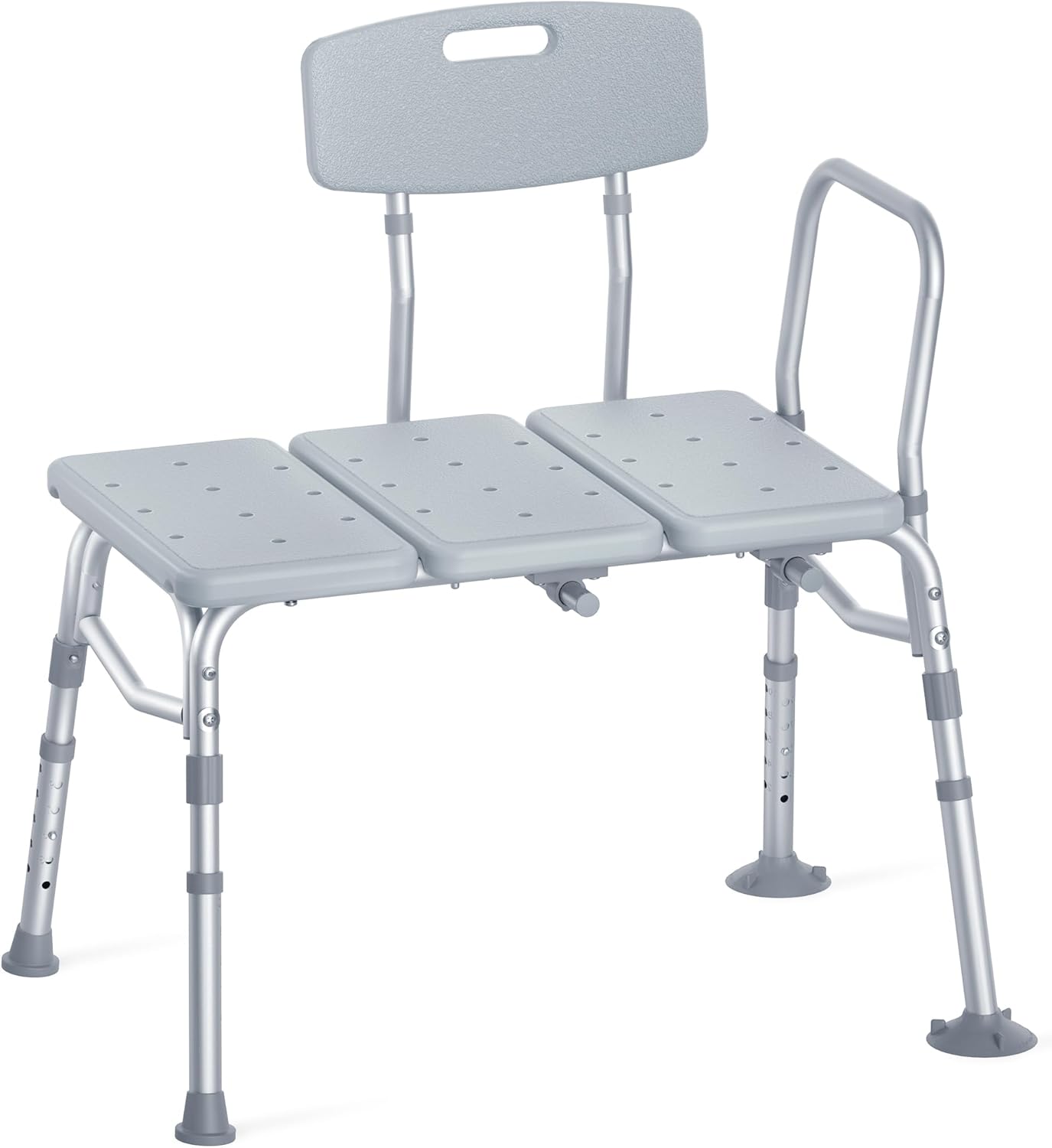 Tub Transfer Bench and Shower Chair with Support Handle Height Adjustable for Elderly & Disabled