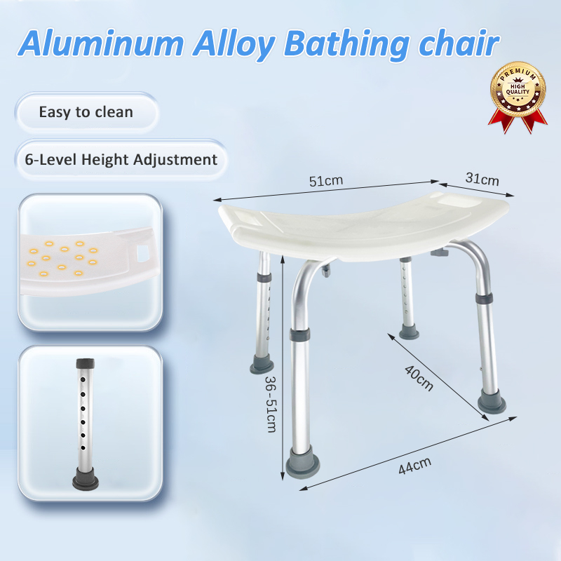 Tub Transfer Bench and Shower Chair with Support Handle Height Adjustable for Elderly & Disabled