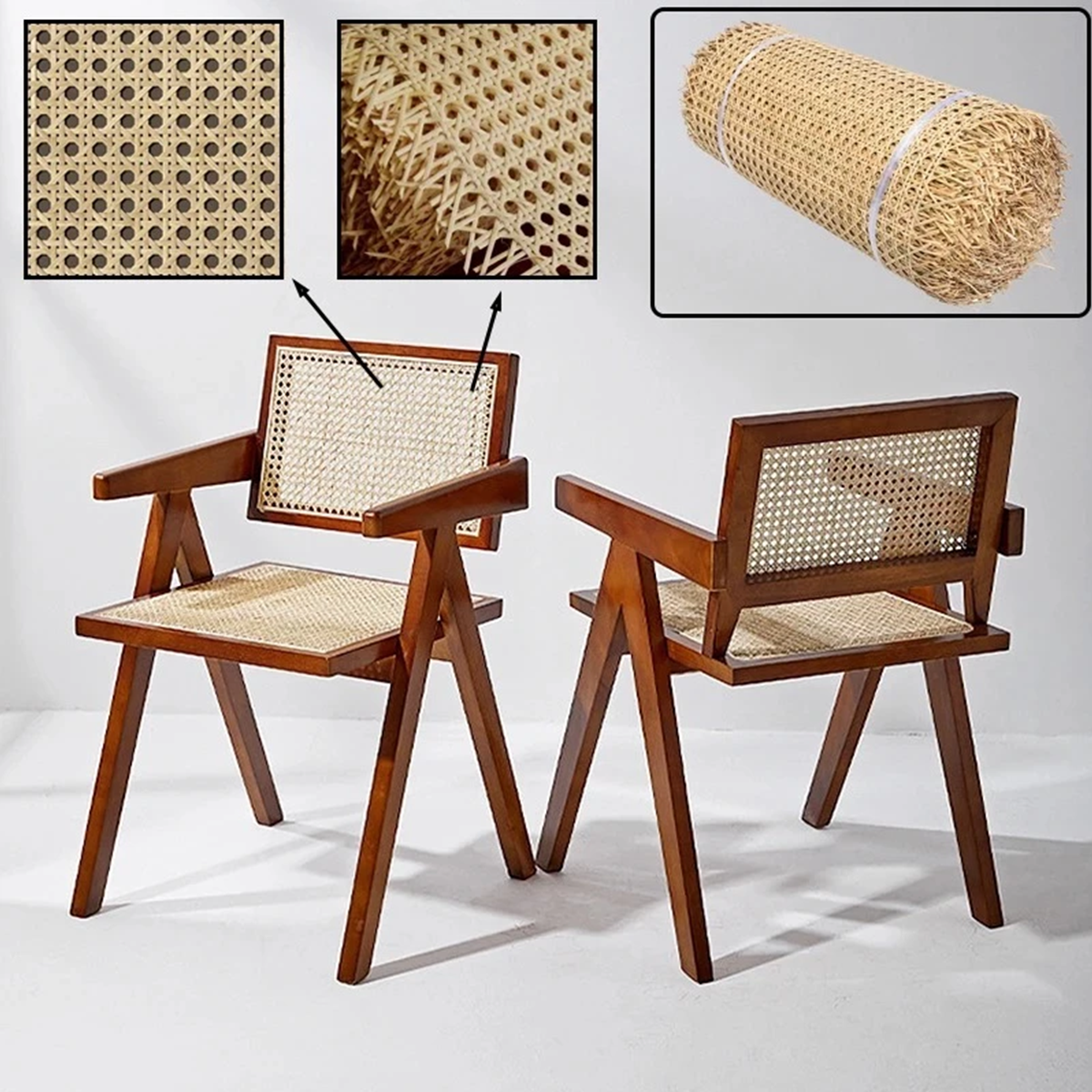 Synthetic Rattan Roll Sheet Webbing Caning Material Sheet For Outdoor Chair Table Furniture Repair
