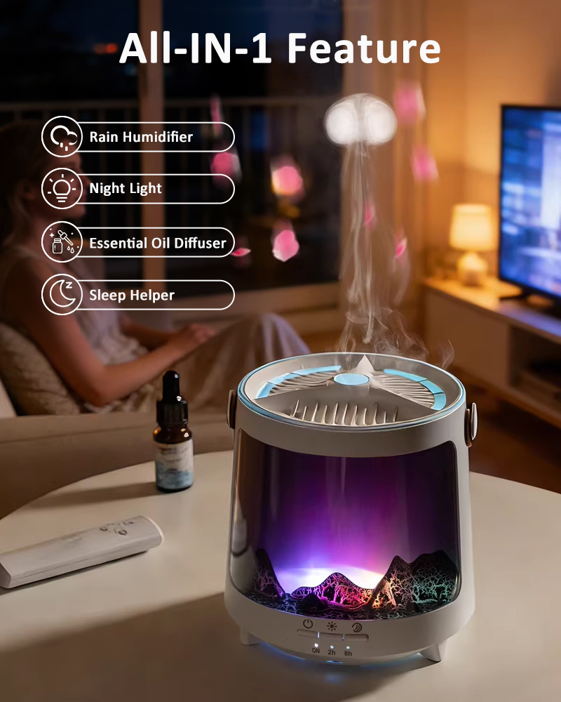 Aroma Diffuser With 7 Color Light Humidifier With Remote Control Essential Oils For Home Office