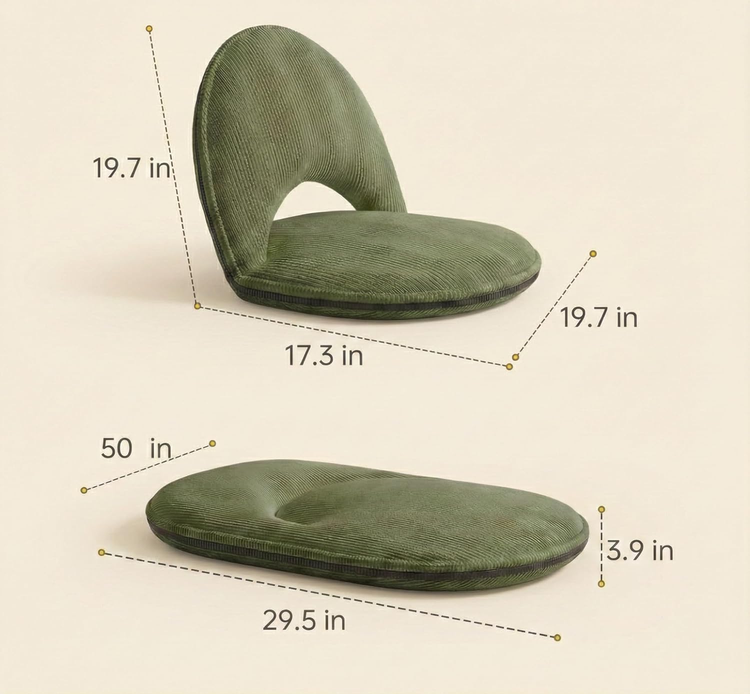 Lazy Sofa Tatami Chair High-Quality Comfortable Lazy Sofa Armchair 5-Level Adjustable with Cushion