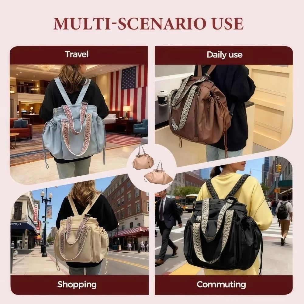 Multifunctional Travel Organizer Bag 15‑Pocket Large Capacity Mommy Backpack Crossbody Shoulder Bag