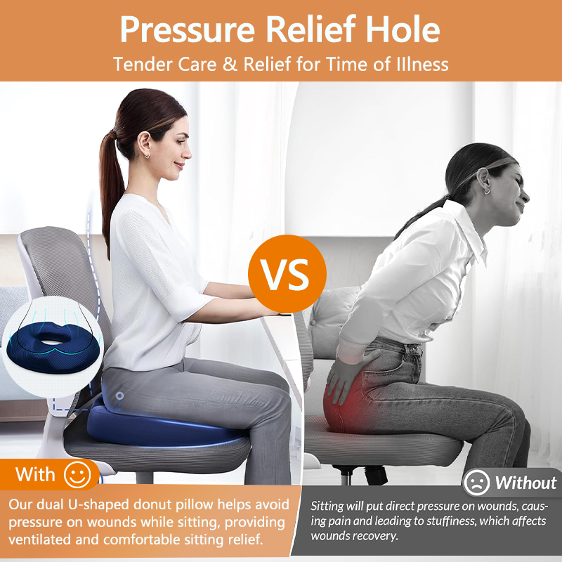 Pain Relief Memory Foam Comfort Donut Ring Car Chair Seat Cushion