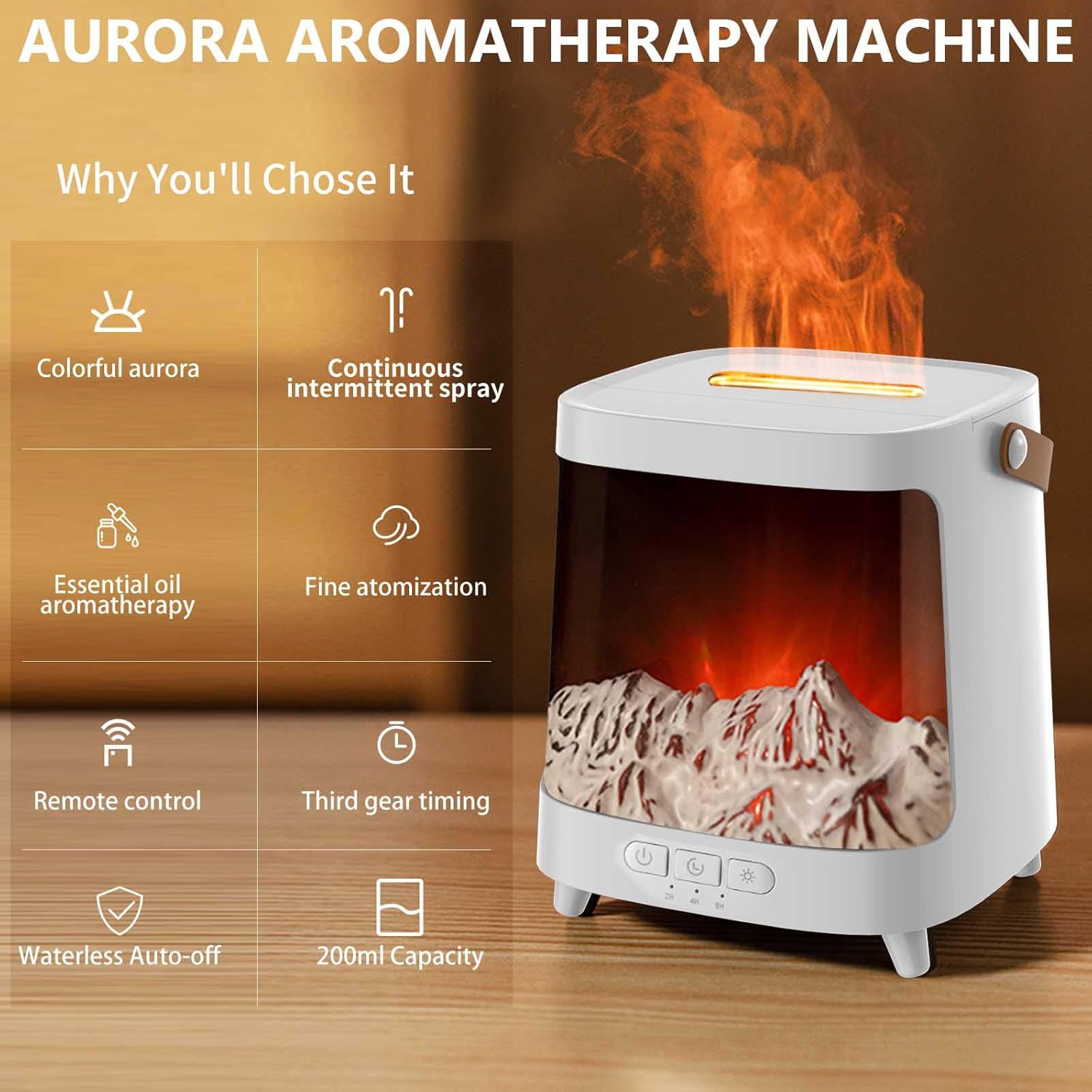 Aroma Diffuser With 7 Color Light Humidifier With Remote Control Essential Oils For Home Office