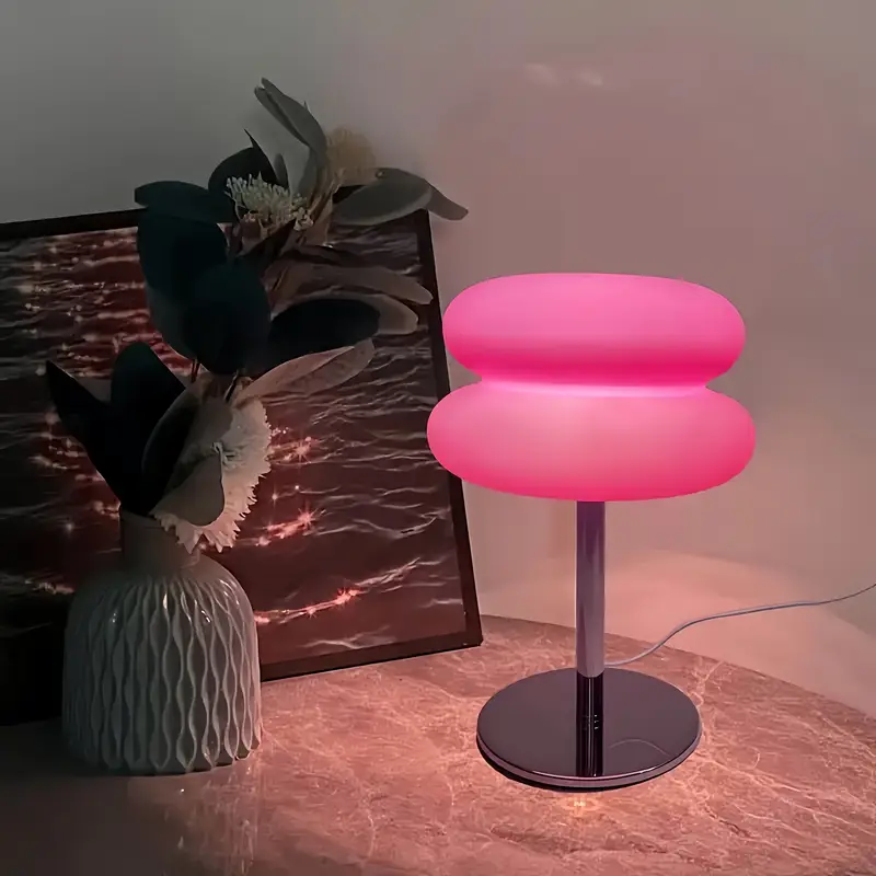 Bedroom Table Lamp Retro Creative Decorative Bedroom Hamburger Bedside Lamp USB Charging Light