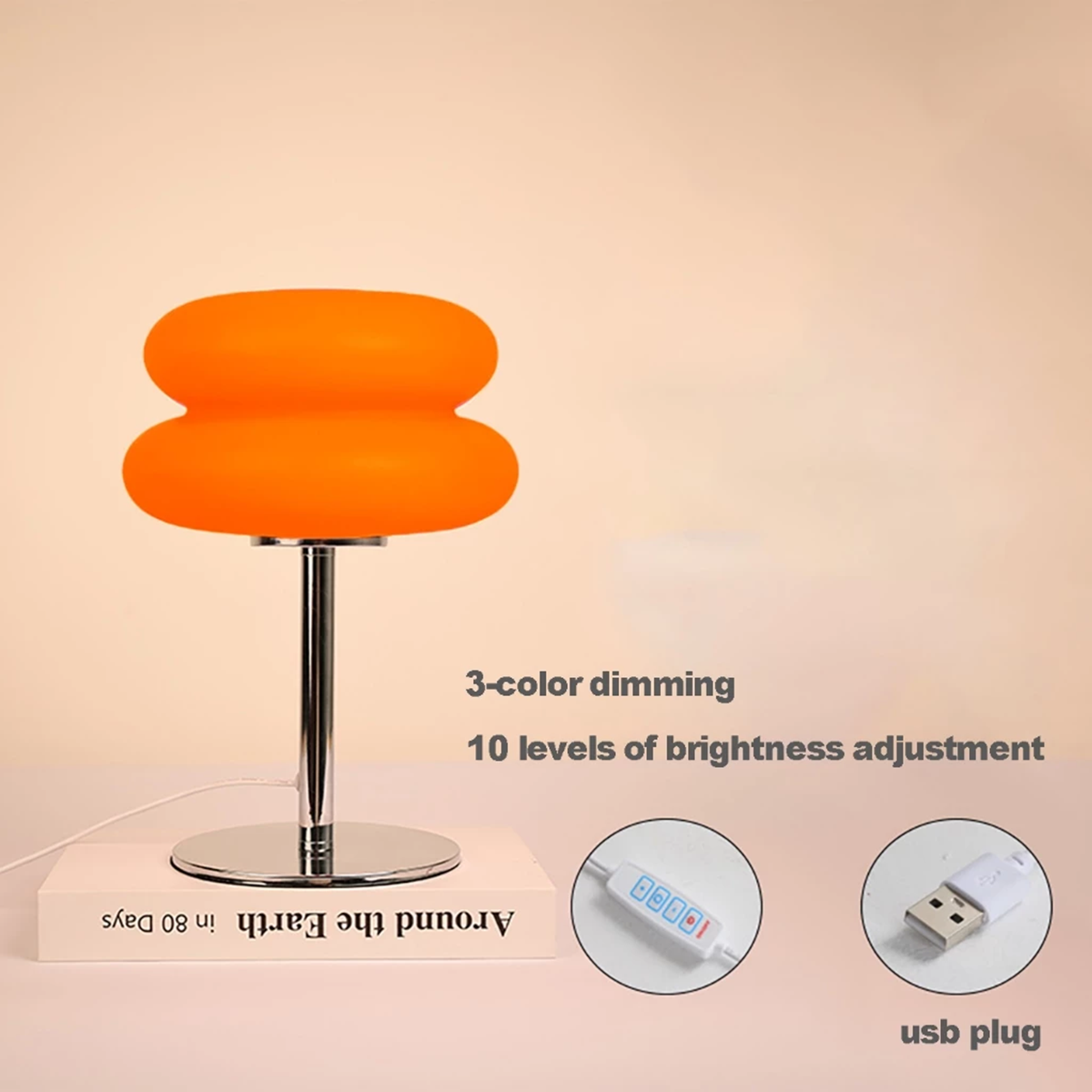 Bedroom Table Lamp Retro Creative Decorative Bedroom Hamburger Bedside Lamp USB Charging Light