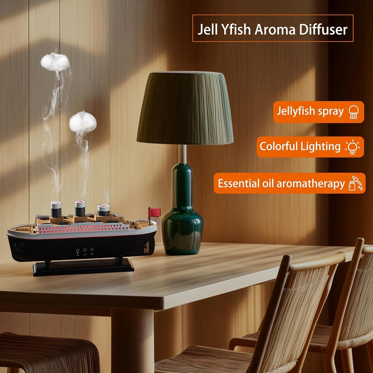 Titanic Air Humidifier Essential Oil Fragrance Diffuser Jellyfish Smoke Ring Spray Diffuser