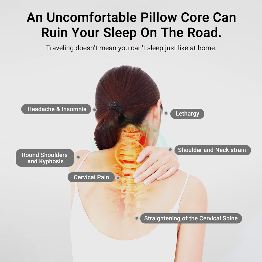 Sleep Towel Therapeutic Towel Pillow Height Adjustable Neck Support Pillow Travel Portable Pillow
