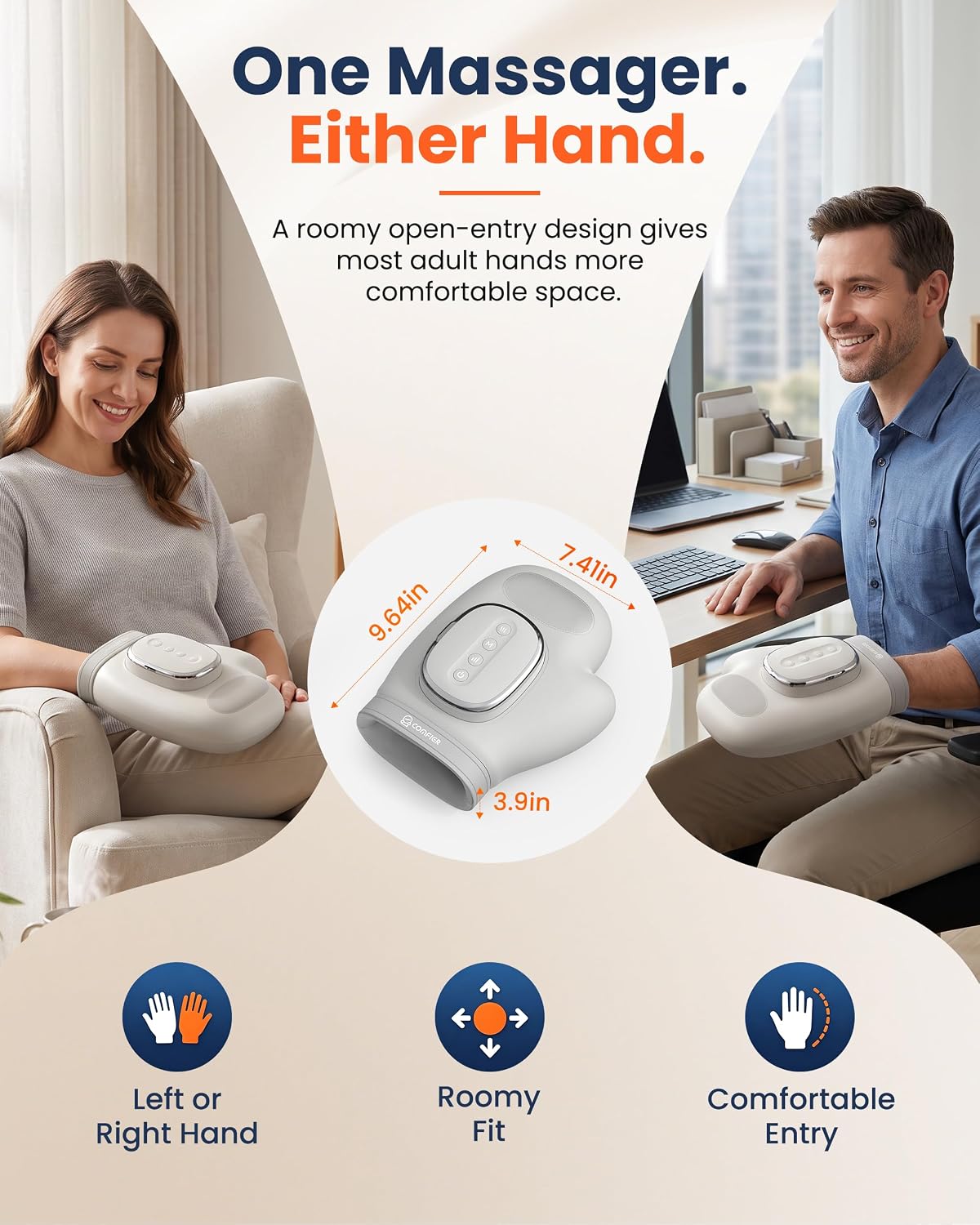Electric Hand Massager with 14 Airbags for Office Workers/Gamers/Post-Surgery Care 3D Compression