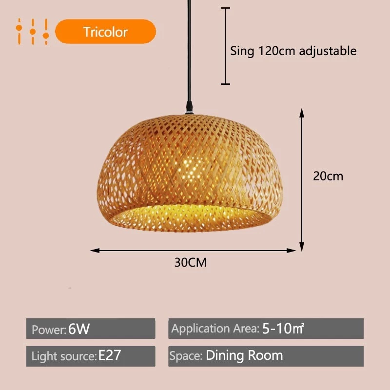 Rattan Boho Chandelier Hand Woven Wicker Pendant Light For Dining Room Kitchen Island Bedroom