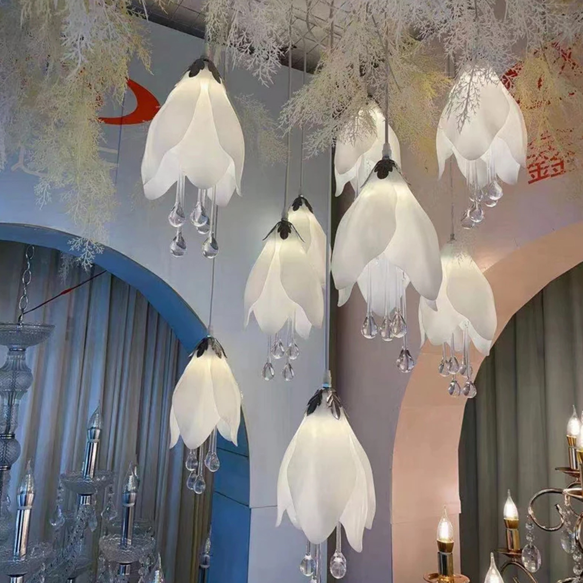 5/10pcs New Wedding Props Chandelier String Wedding Ceiling Reception Area Decorative Lights
