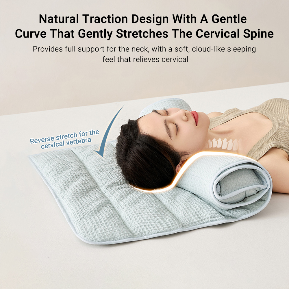 Sleep Towel Therapeutic Towel Pillow Height Adjustable Neck Support Pillow Travel Portable Pillow