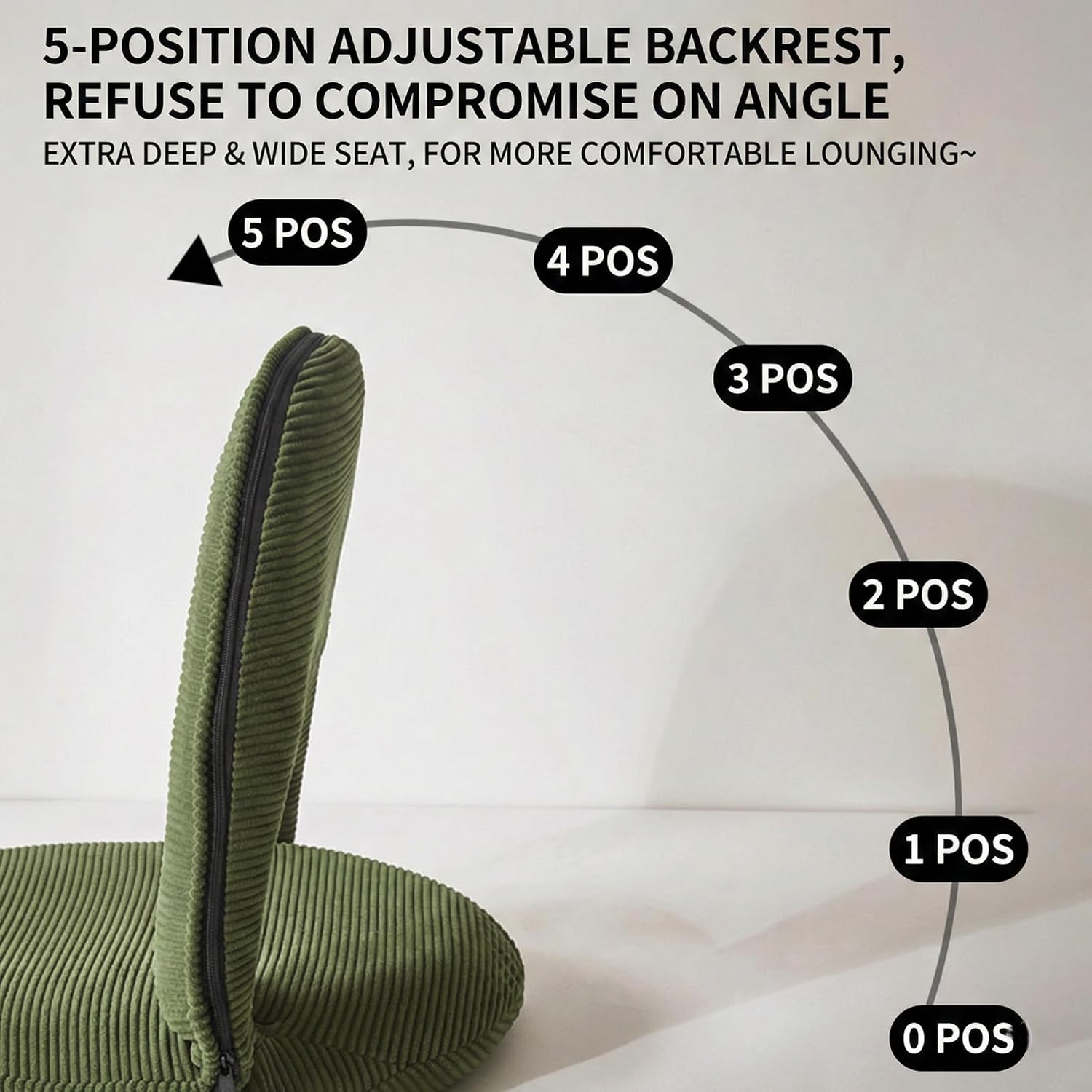 Lazy Sofa Tatami Chair High-Quality Comfortable Lazy Sofa Armchair 5-Level Adjustable with Cushion