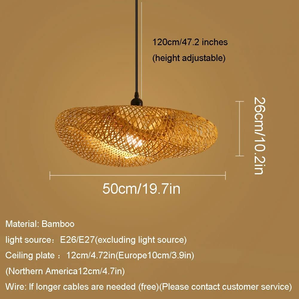 Rattan Boho Chandelier Hand Woven Wicker Pendant Light For Dining Room Kitchen Island Bedroom