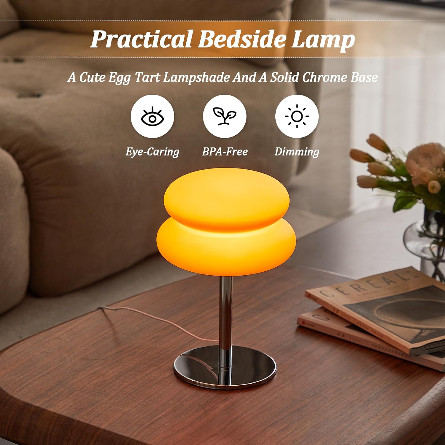 Bedroom Table Lamp Retro Creative Decorative Bedroom Hamburger Bedside Lamp USB Charging Light