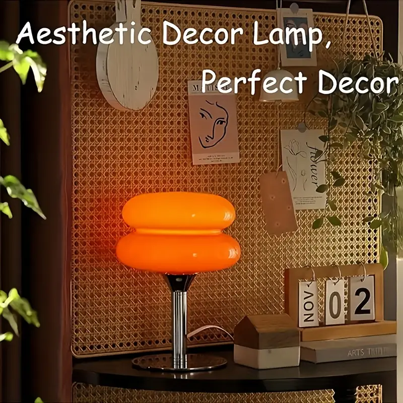Bedroom Table Lamp Retro Creative Decorative Bedroom Hamburger Bedside Lamp USB Charging Light