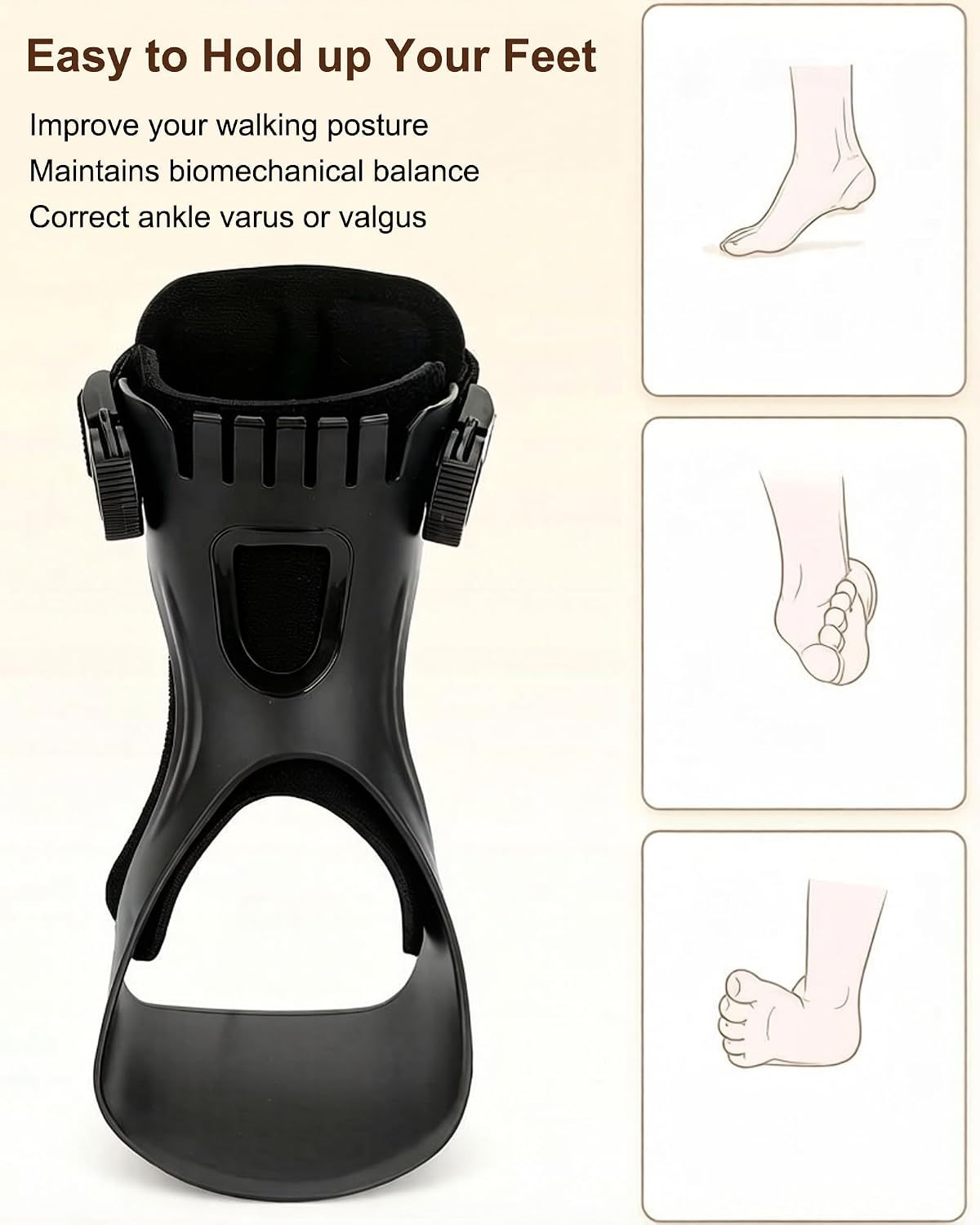 Drop Foot Brace, Drop Foot Brace Orthosis Ankle Brace Support, Foot Stabilizer Worn with Shoes