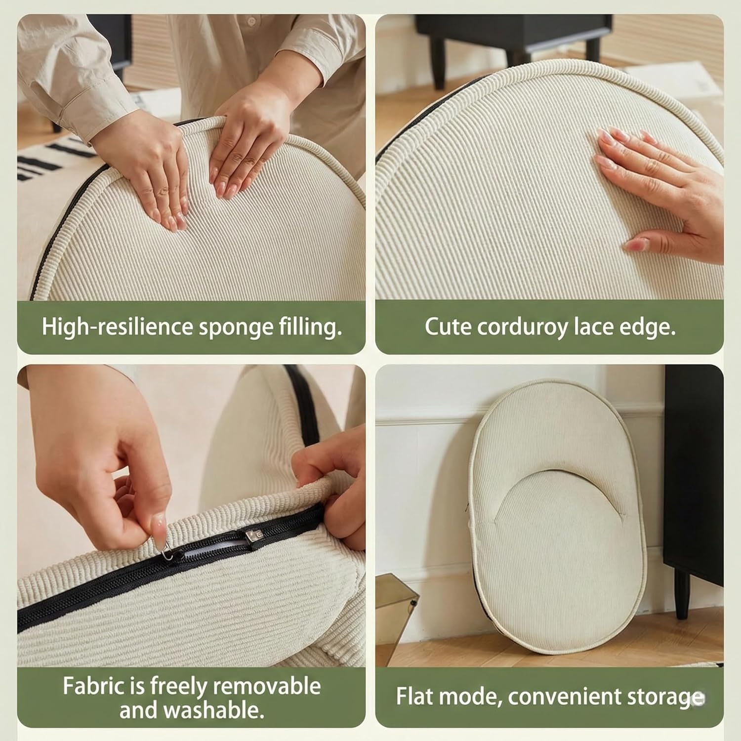 Lazy Sofa Tatami Chair High-Quality Comfortable Lazy Sofa Armchair 5-Level Adjustable with Cushion