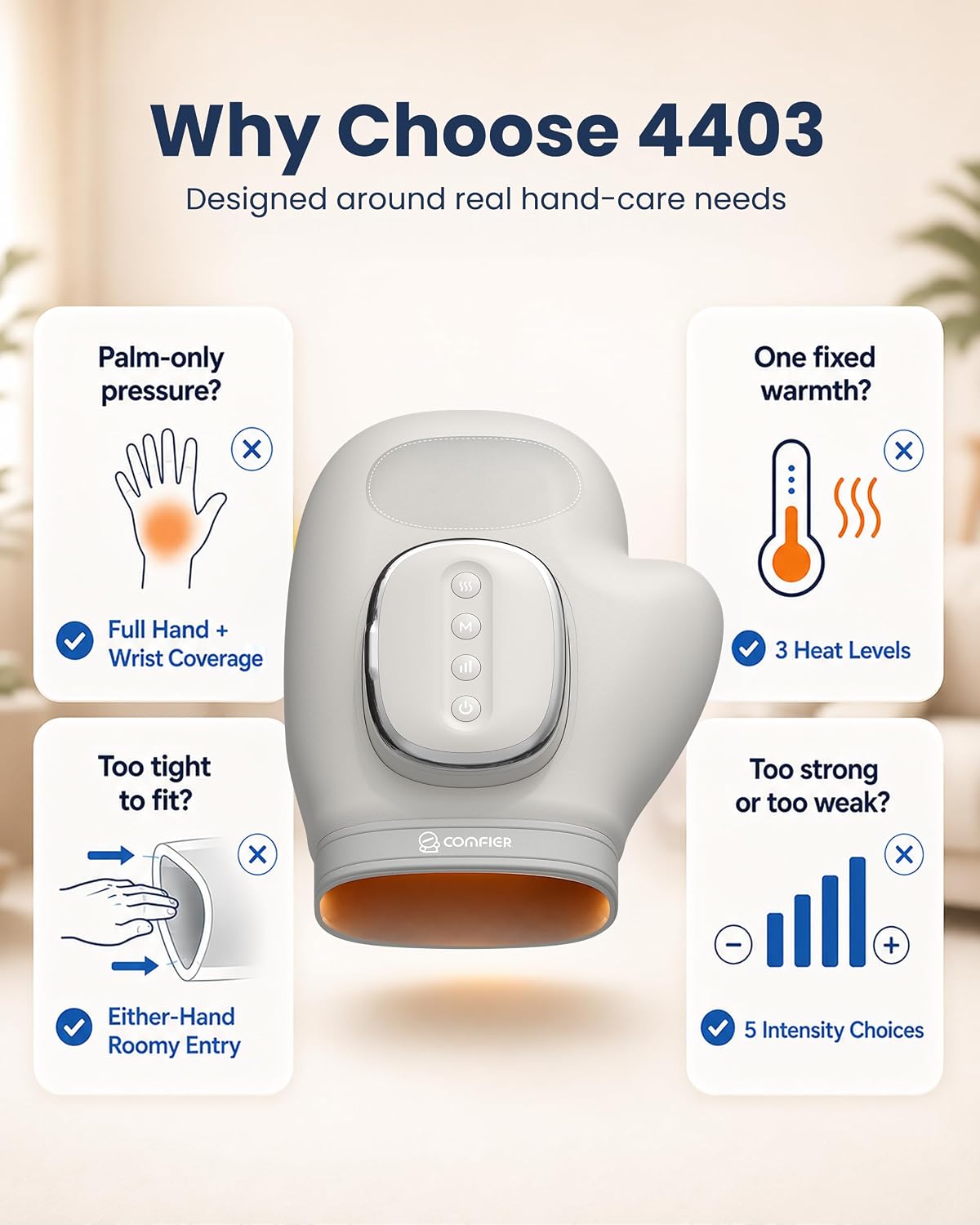 Electric Hand Massager with 14 Airbags for Office Workers/Gamers/Post-Surgery Care 3D Compression