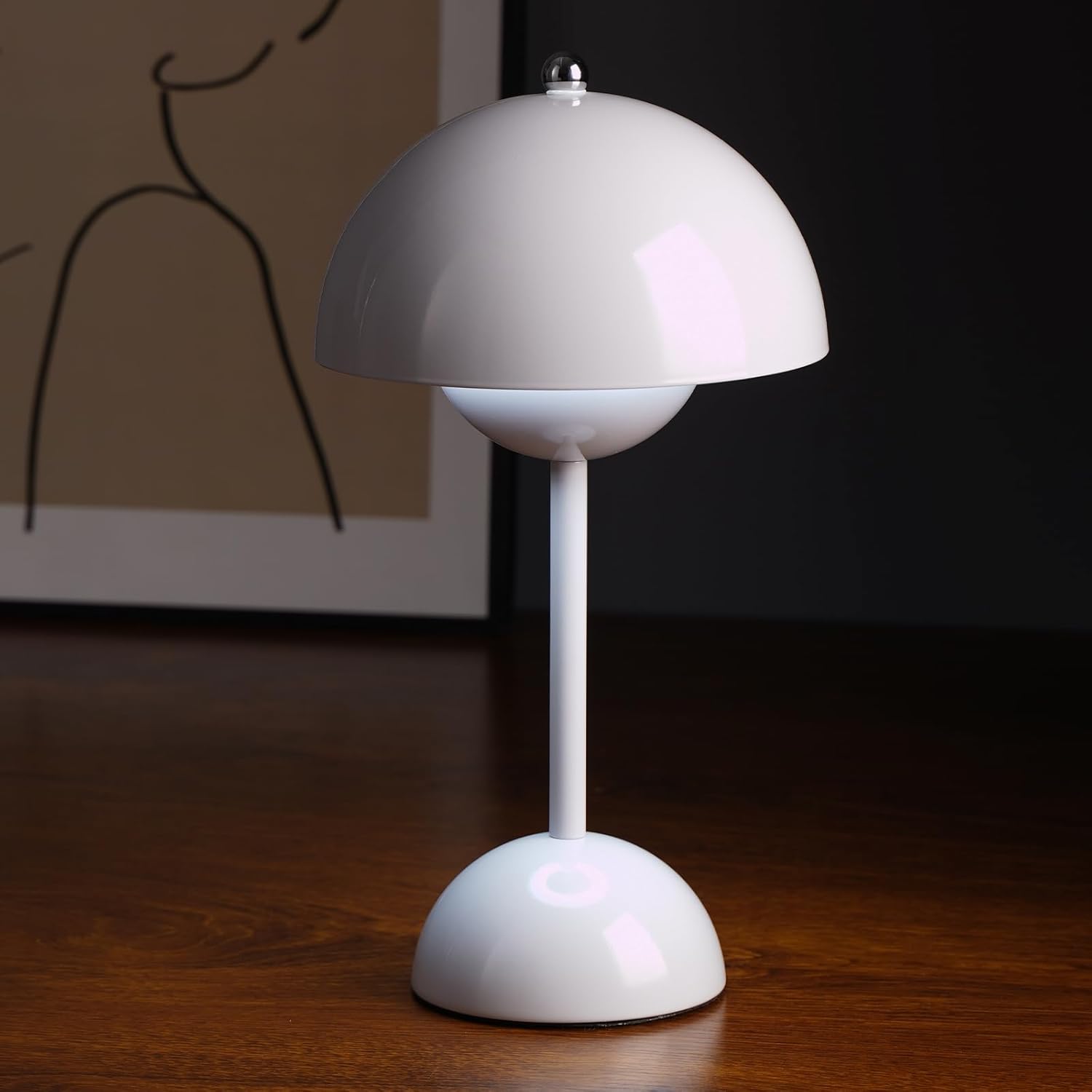 Ins Flowerpot Table Lamp Rechargeable Type-C Night Light Touch Dimmable Bedroom Bedside Lamp