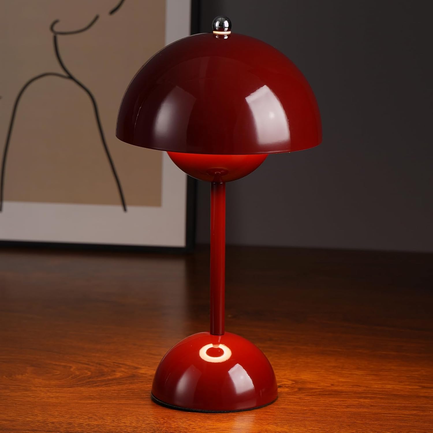 Ins Flowerpot Table Lamp Rechargeable Type-C Night Light Touch Dimmable Bedroom Bedside Lamp