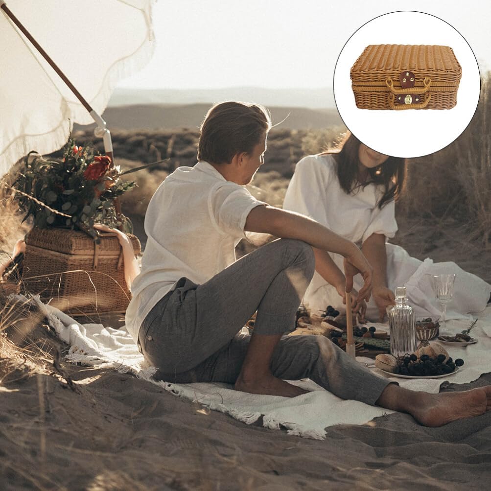 Gift Boxes For Presents With Lids Rattan Storage Box For Birthday Gift Packaging Pinic Storage
