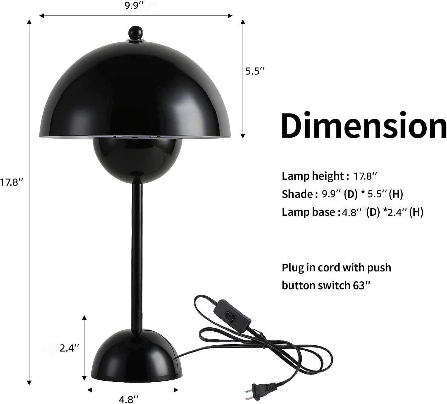 Ins Flowerpot Table Lamp Rechargeable Type-C Night Light Touch Dimmable Bedroom Bedside Lamp