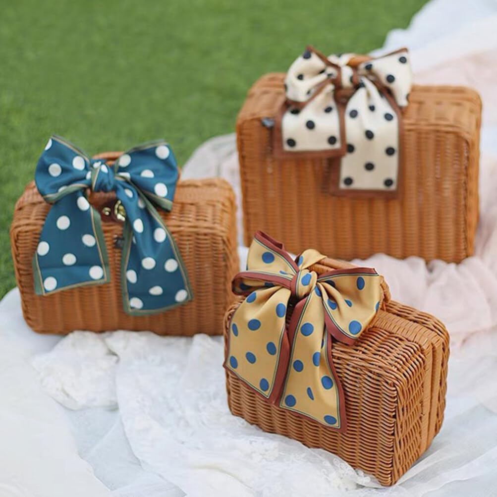 Gift Boxes For Presents With Lids Rattan Storage Box For Birthday Gift Packaging Pinic Storage