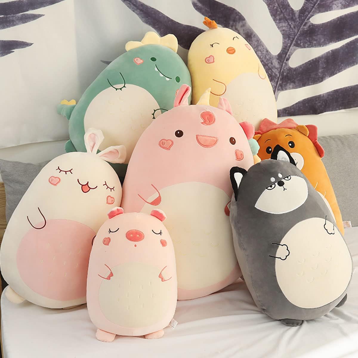 Stuffed Cartoon Doll Huggable Dinosaur Bunny Unicorn Soft Plush Toy Lovely Buddy Soft Pillow