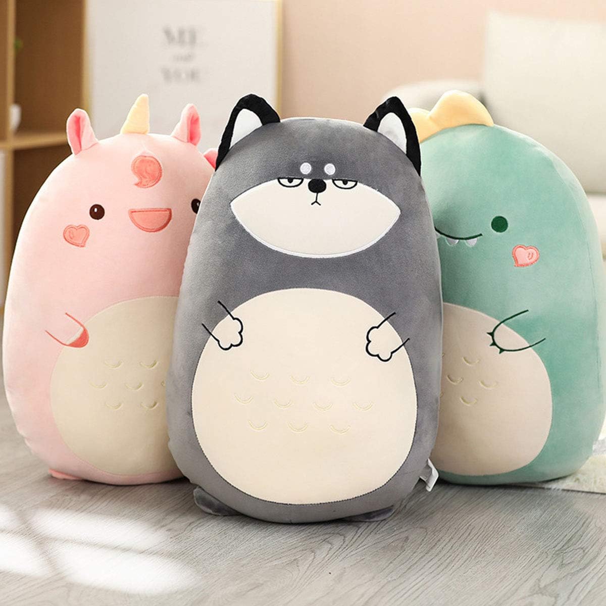 Stuffed Cartoon Doll Huggable Dinosaur Bunny Unicorn Soft Plush Toy Lovely Buddy Soft Pillow
