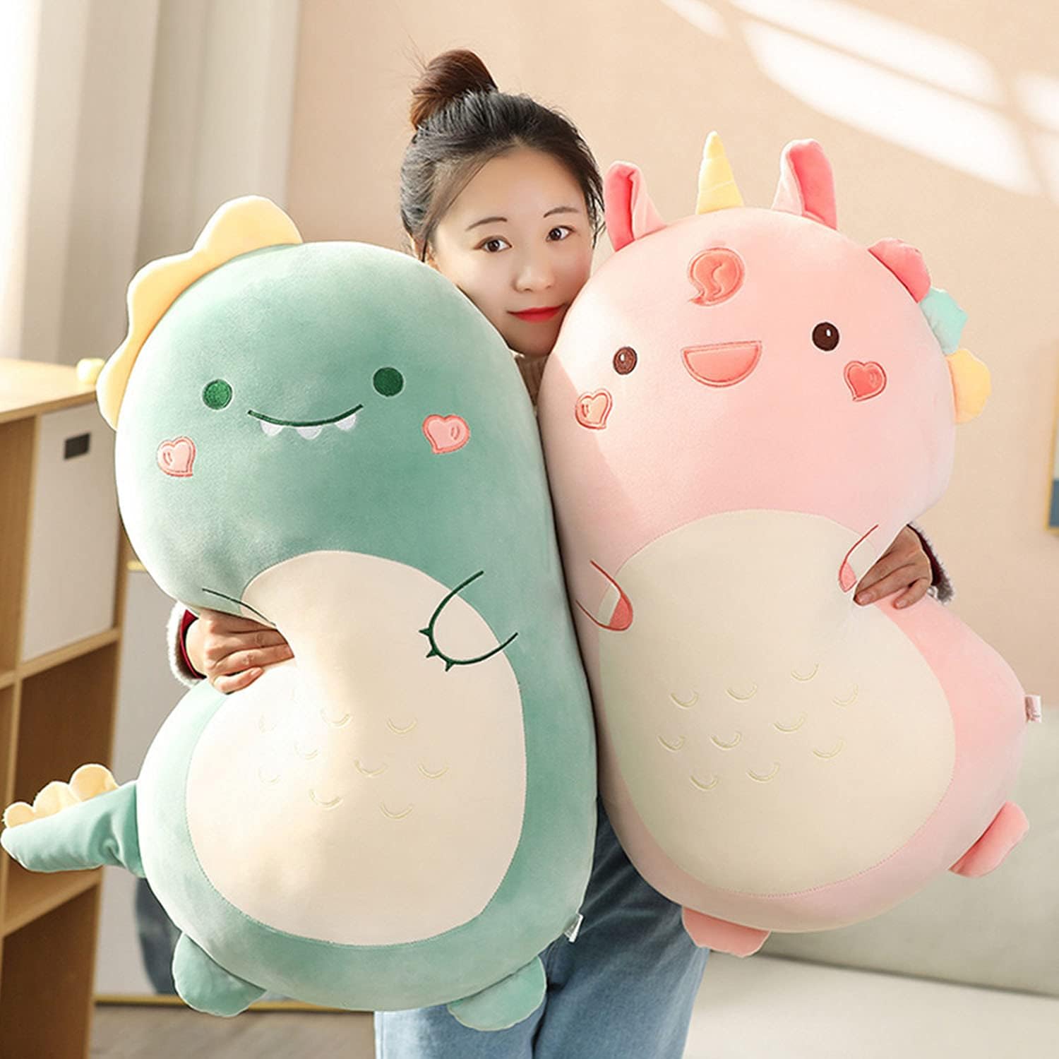Stuffed Cartoon Doll Huggable Dinosaur Bunny Unicorn Soft Plush Toy Lovely Buddy Soft Pillow