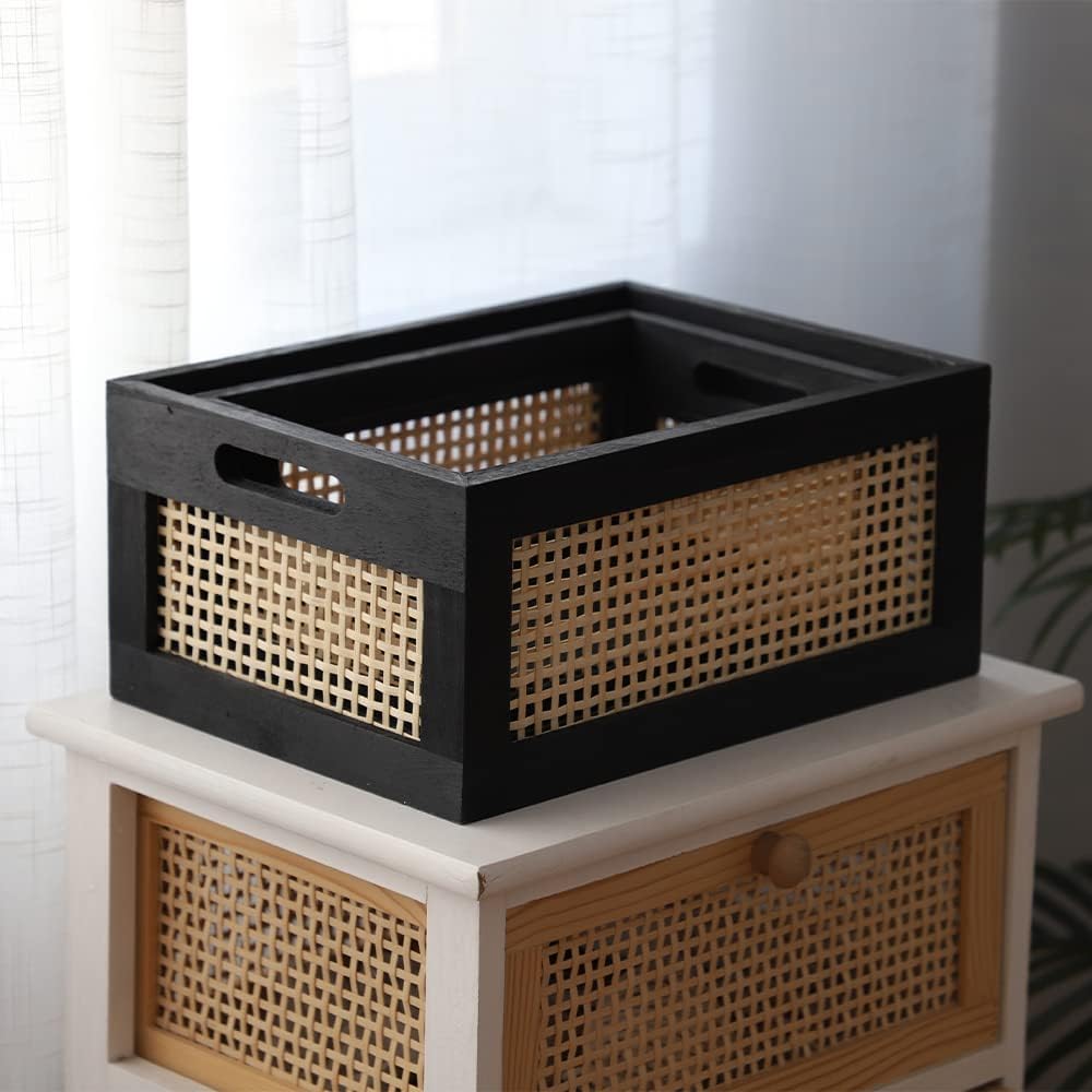 Wood Baskets Rattan Baskets For Storage Basket Organizing Nursery Bedroom Rattan Bathroom