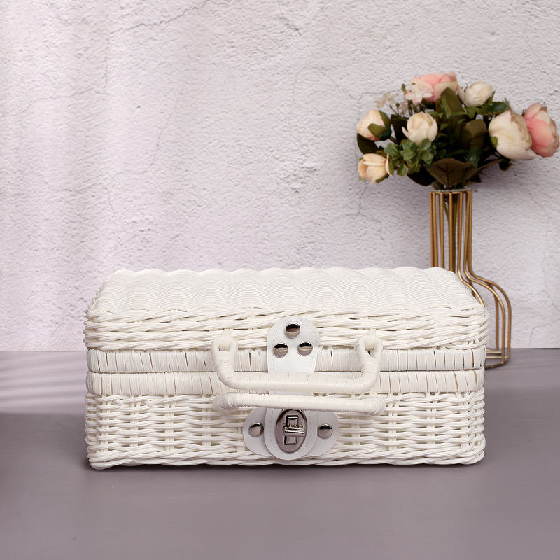 Gift Boxes For Presents With Lids Rattan Storage Box For Birthday Gift Packaging Pinic Storage