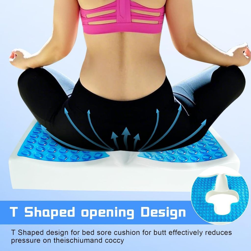 Elderly Anti-bedsore Gel Cushion T-Shaped Cushion With Cover for the Bedridden Paralyzed  Patients