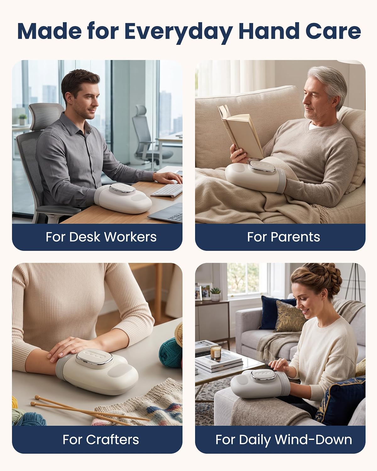 Electric Hand Massager with 14 Airbags for Office Workers/Gamers/Post-Surgery Care 3D Compression