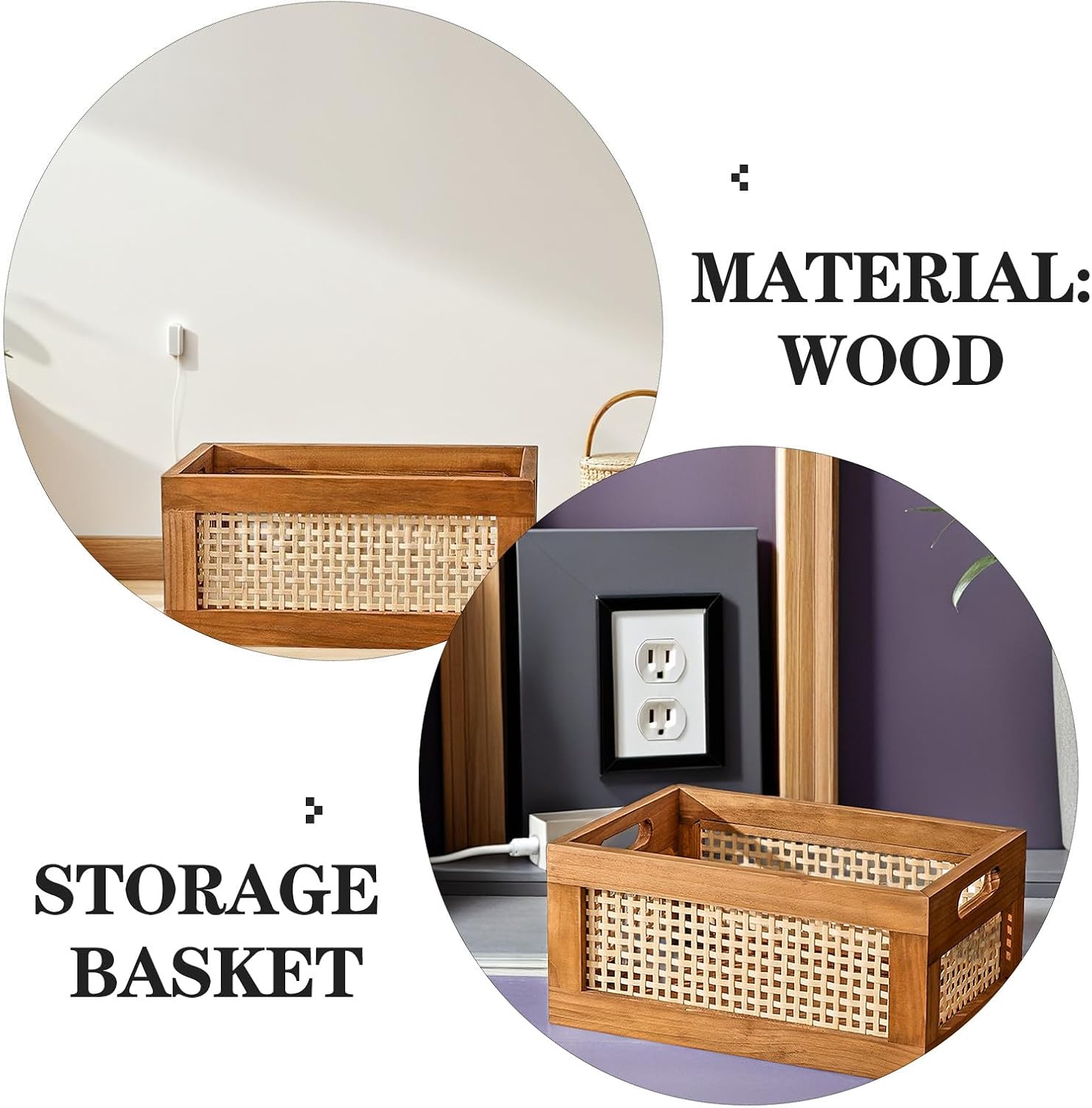 Wood Baskets Rattan Baskets For Storage Basket Organizing Nursery Bedroom Rattan Bathroom