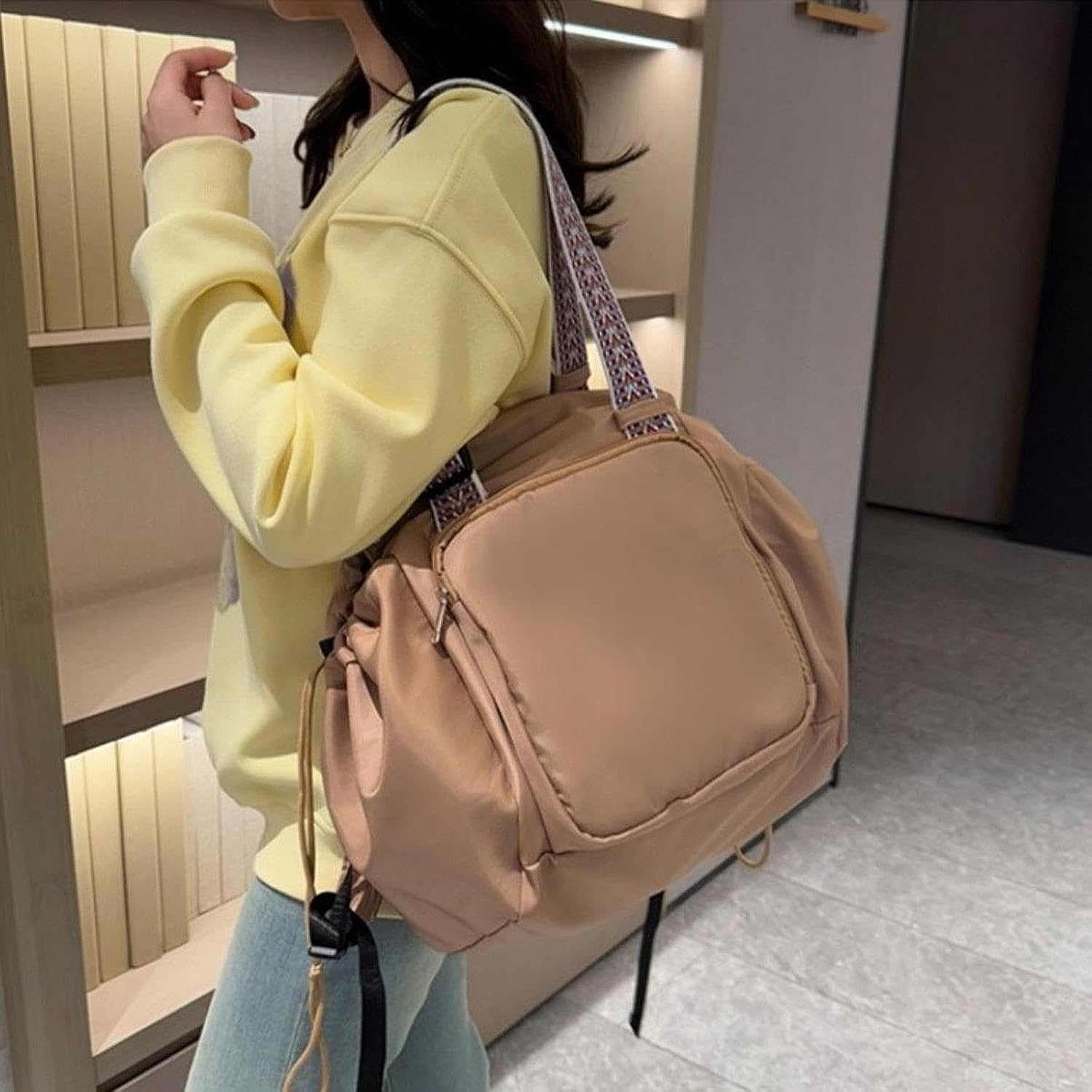 Multifunctional Travel Organizer Bag 15‑Pocket Large Capacity Mommy Backpack Crossbody Shoulder Bag