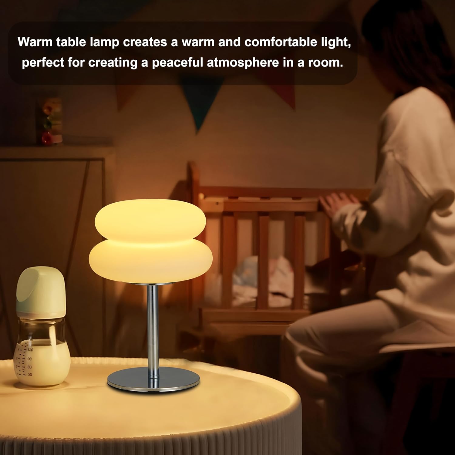 Bedroom Table Lamp Retro Creative Decorative Bedroom Hamburger Bedside Lamp USB Charging Light