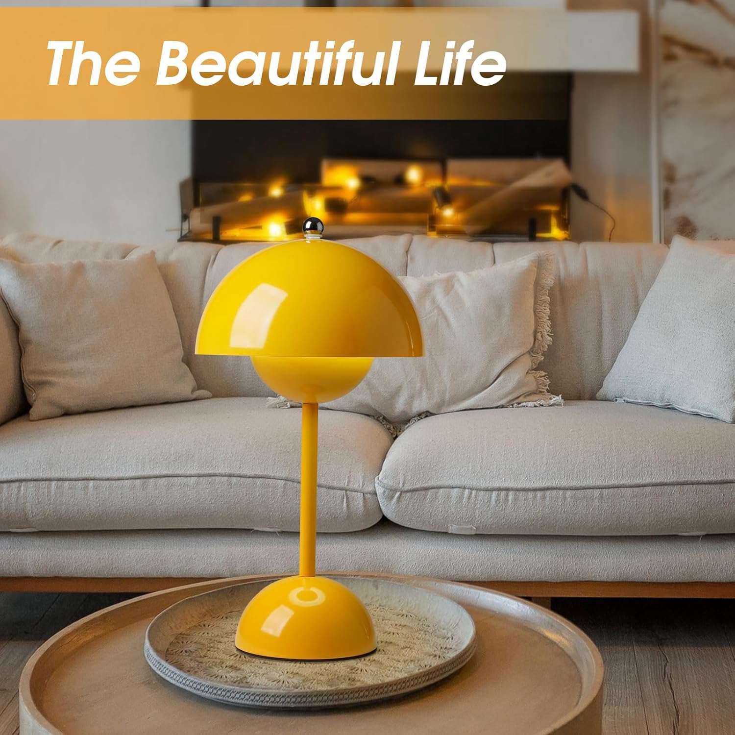 Ins Flowerpot Table Lamp Rechargeable Type-C Night Light Touch Dimmable Bedroom Bedside Lamp