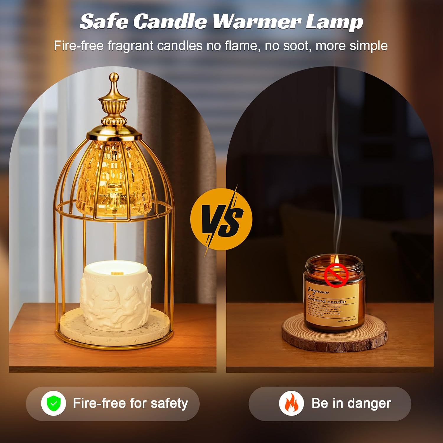 Candle Warmer Lamp Green with Timer Dimmer, Electric Candle Lamp Light Warmer Wax Heater With 2 Bulbs, Mom Christmas Birthday Gifts For Her Women, House Warming Gifts New Home