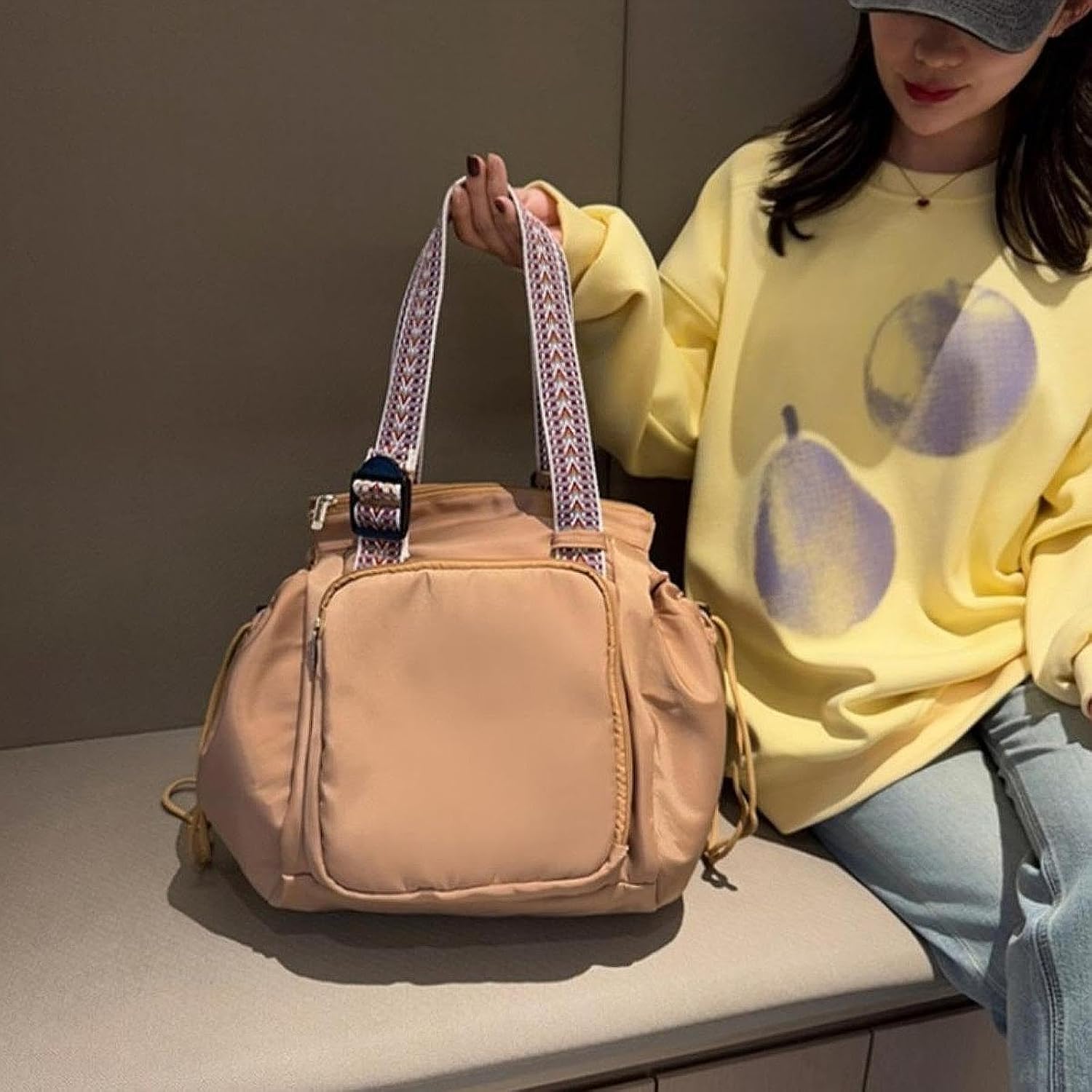 Multifunctional Travel Organizer Bag 15‑Pocket Large Capacity Mommy Backpack Crossbody Shoulder Bag